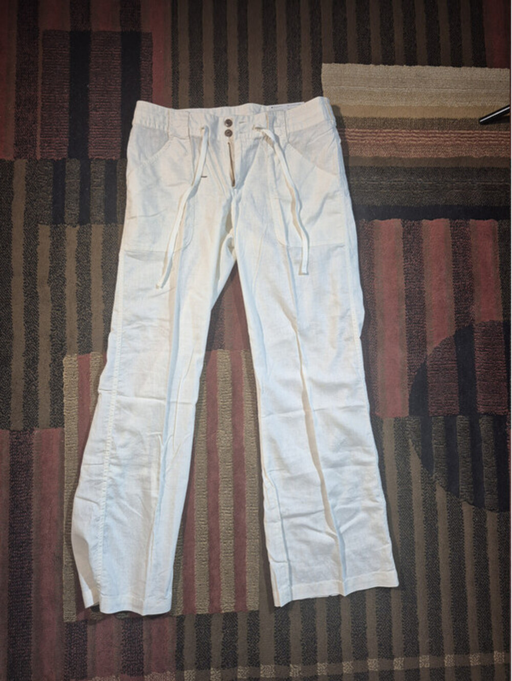 Patagonia Island Hemp Pants Women's 8 Cream Low Rise 56645